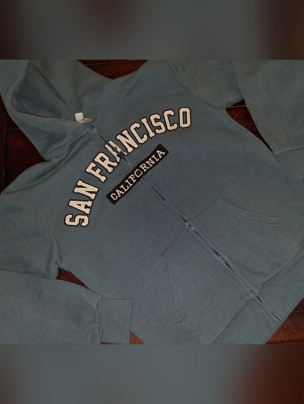 San Francisco California Women's Blue Zip-Up Hoodie